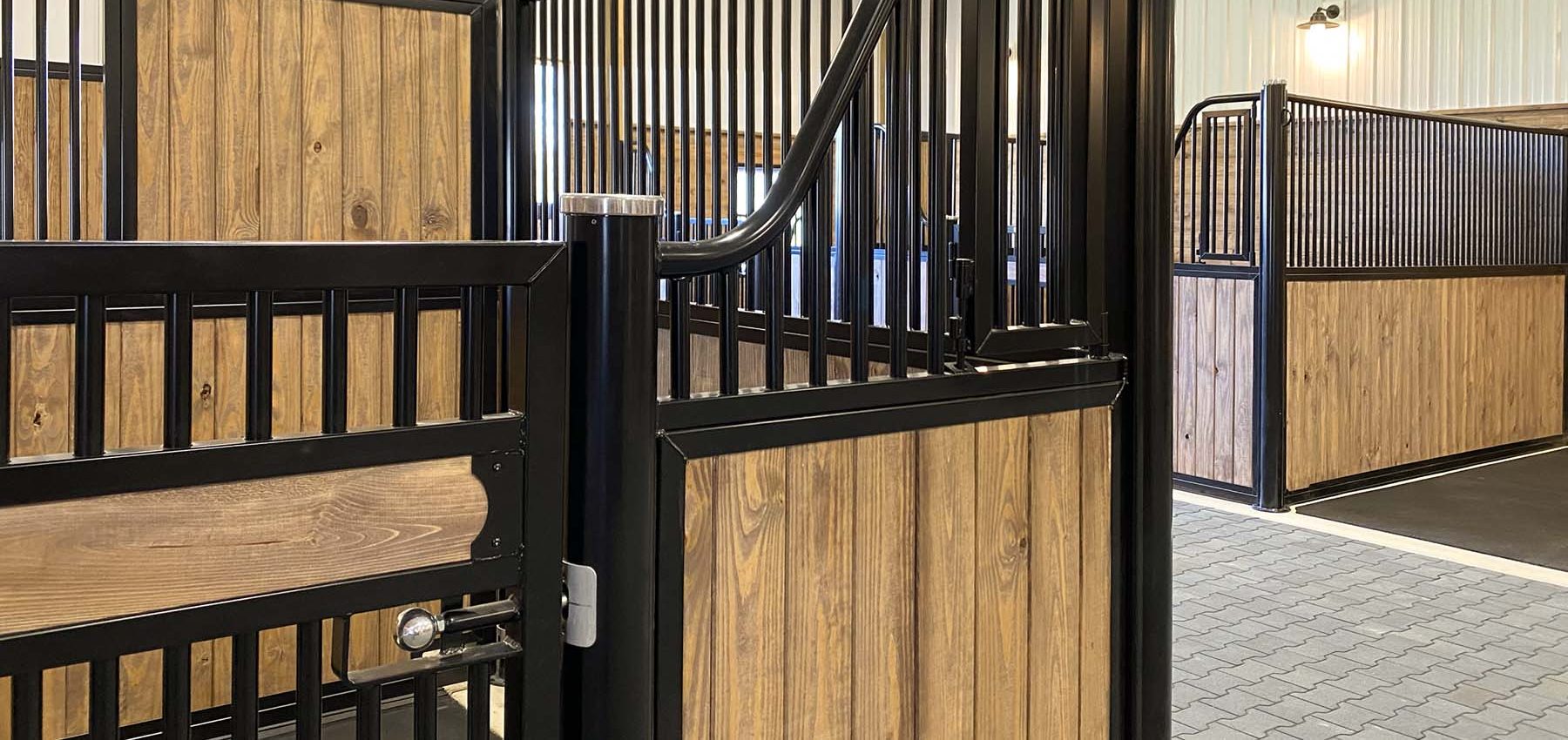 Cherith Brook Farm close up interior stall front with plunger latch