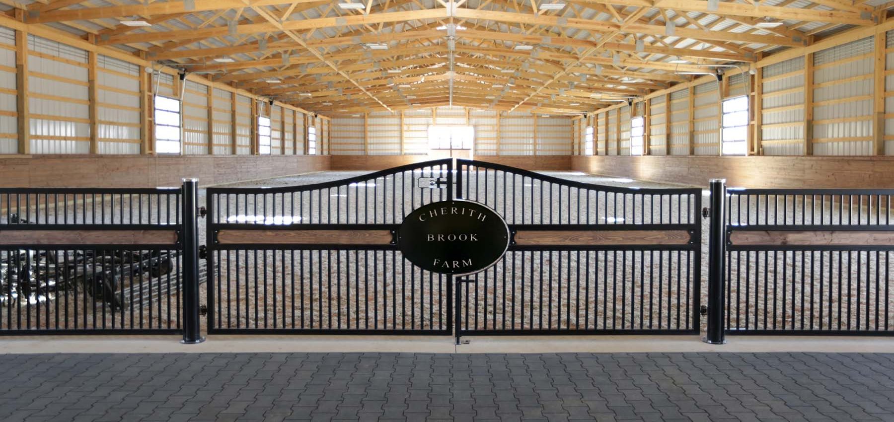 Cherith Brook Farm custom arena gate