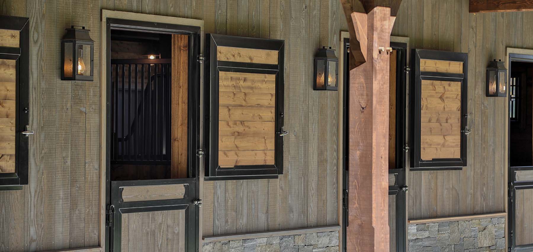 Private barn interior Dutch doors