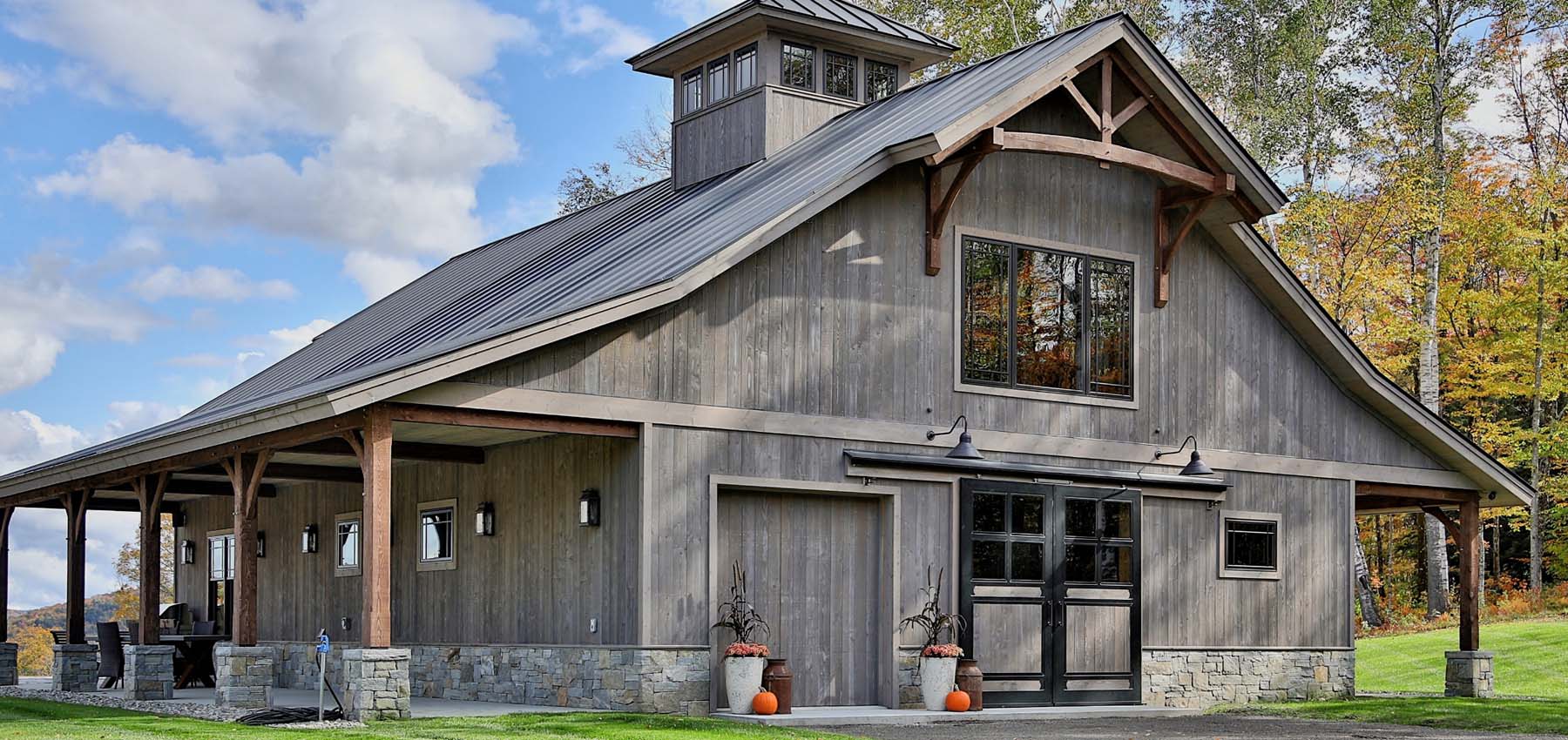 Private barn exterior with loft doors