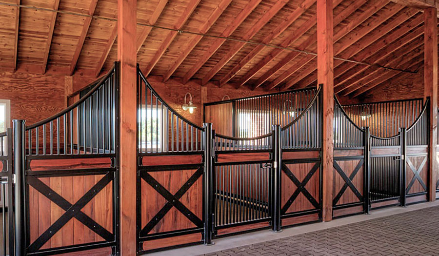 Style E005 - European 4210 low arc top horse stall front