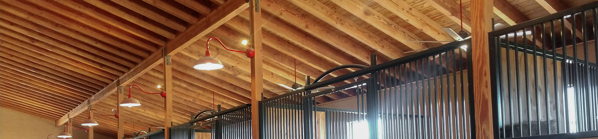 Row of Gooseneck indoor barn lights