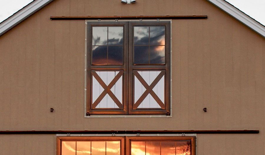Horse Barn Loft Doors Glass Top Crossbucks