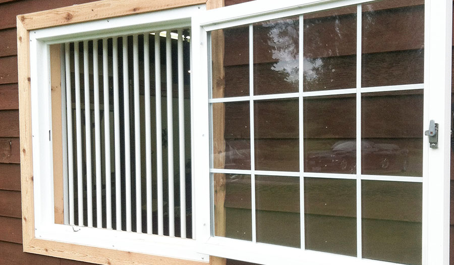 Horse Barn Windows Hinged Glass Grill