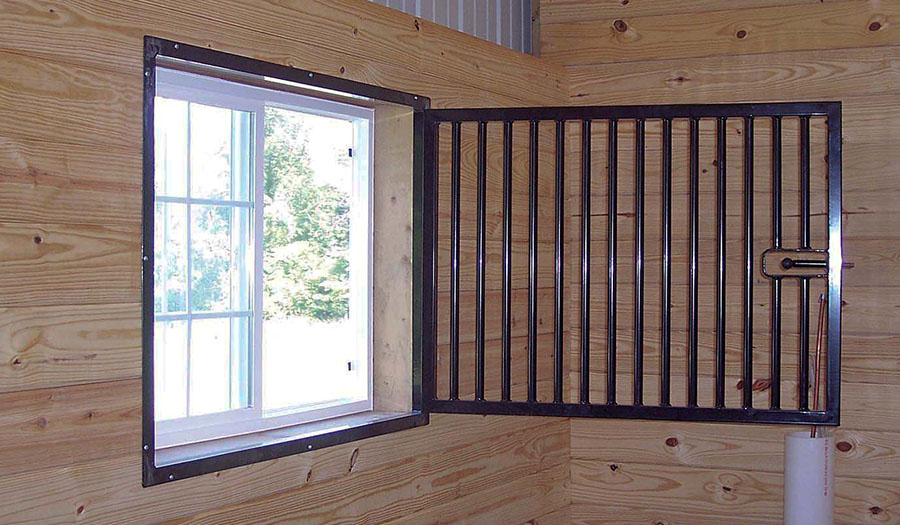 Horse Barn Windows Hinged Grill