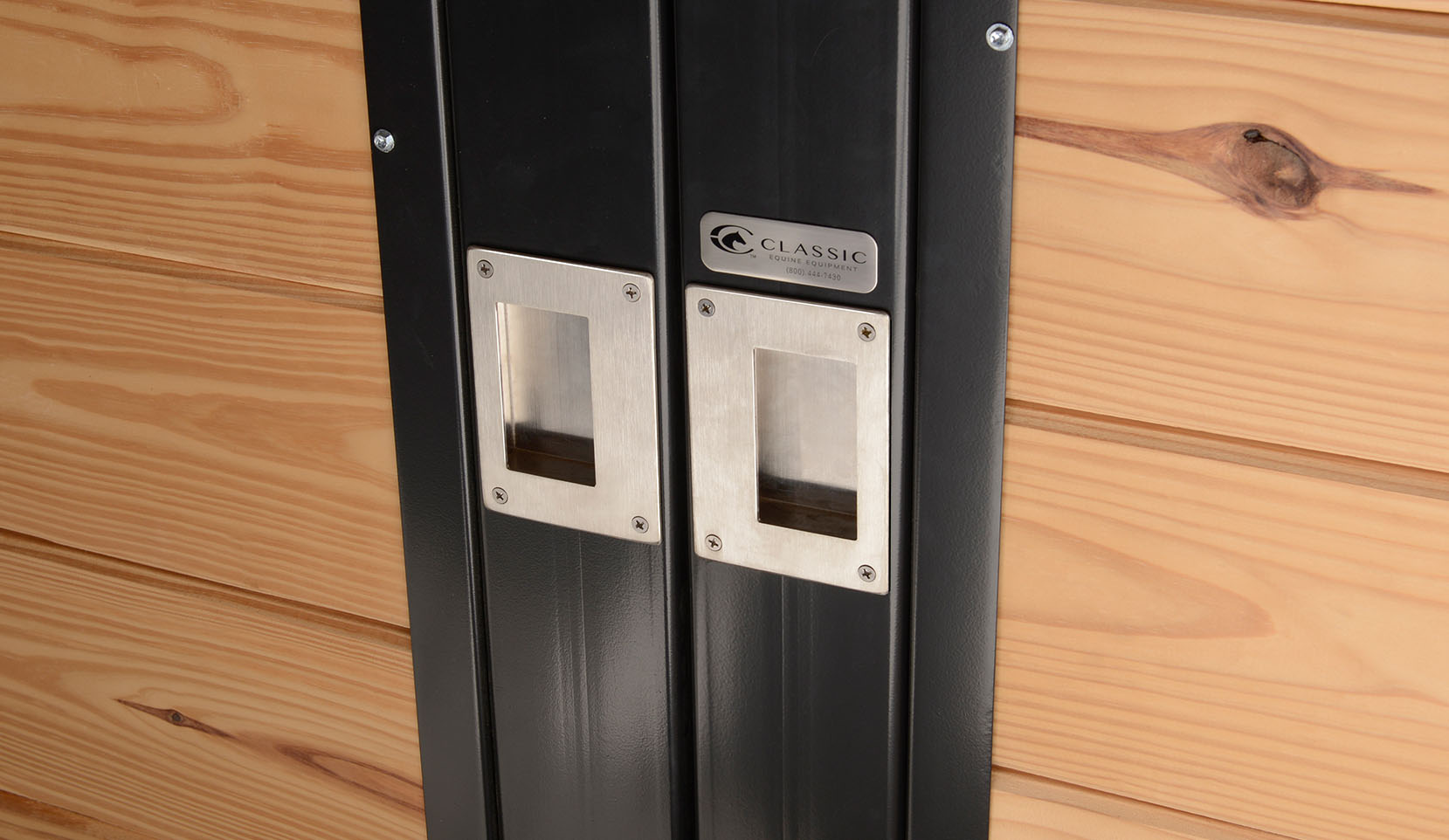 Barn end door interior hardware