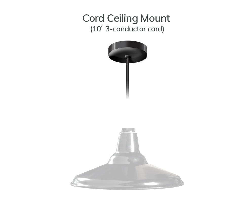 Cord ceiling mount (10' 3-conductor cord)