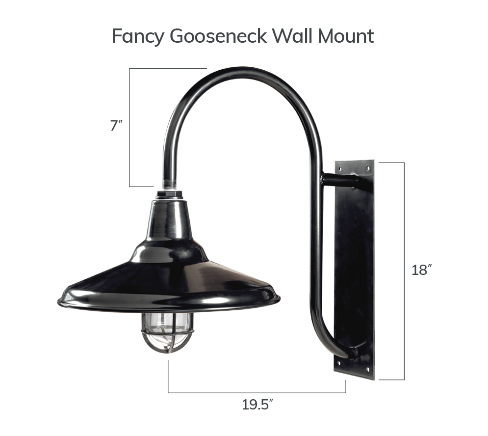 Fancy gooseneck wall mount barn lighting