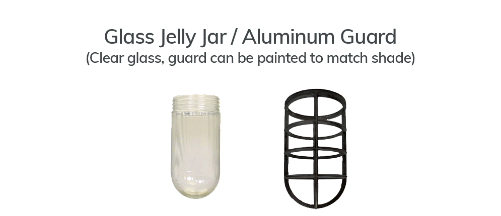Glass jelly jar with aluminum guard