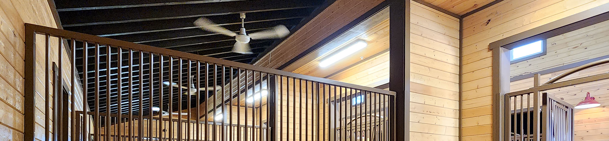 Indoor fan over 3 horse stalls