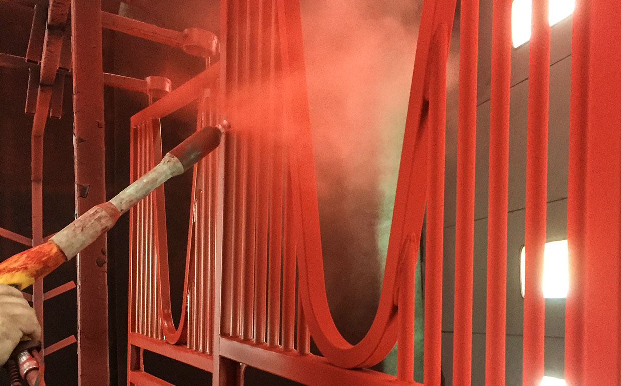 Stall powder coating process