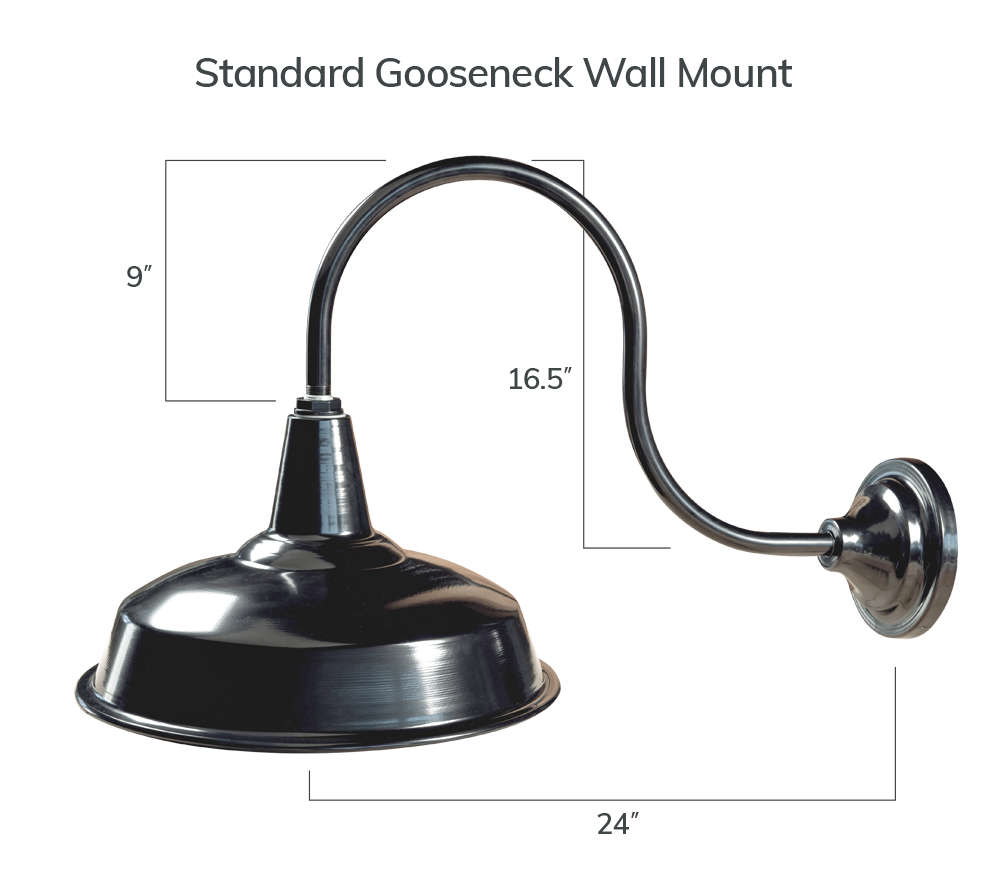 Standard gooseneck wall mount barn lighting