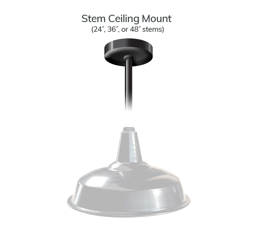Stem ceiling mount (24", 36", or 48" stems)
