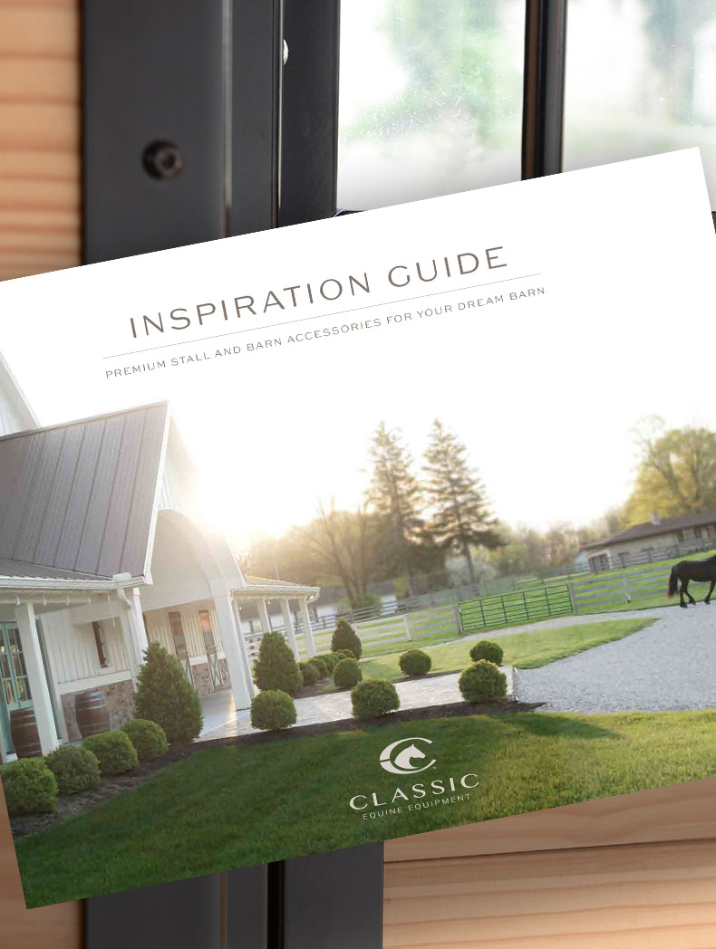 Inspiration Guide with close up of stall in the background