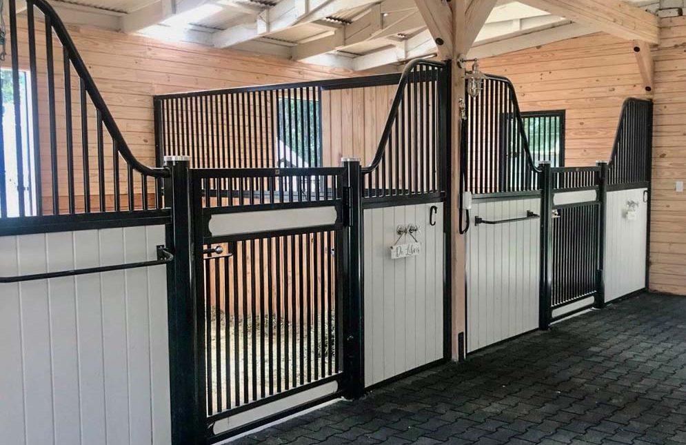 Low European horse stall fronts back rubber True-Step paver flooring. Testimonial photo