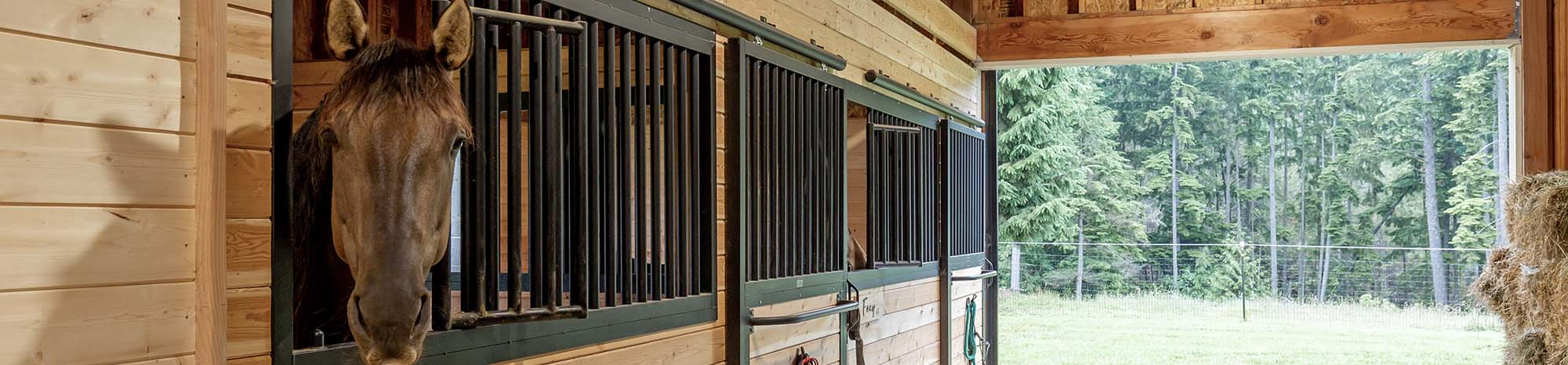 Sliding horse stall door